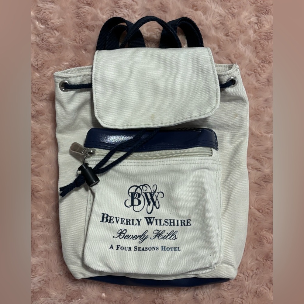 5-Star Beverly Wilshire Hotel Los Angeles  California Denim Small Backpack Bag
